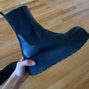 Zara platform flat boots